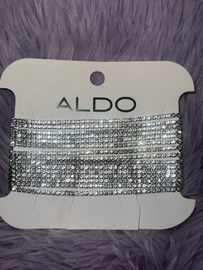 ALDO Silver Tone Multi-Row Rhinestone Bracelet